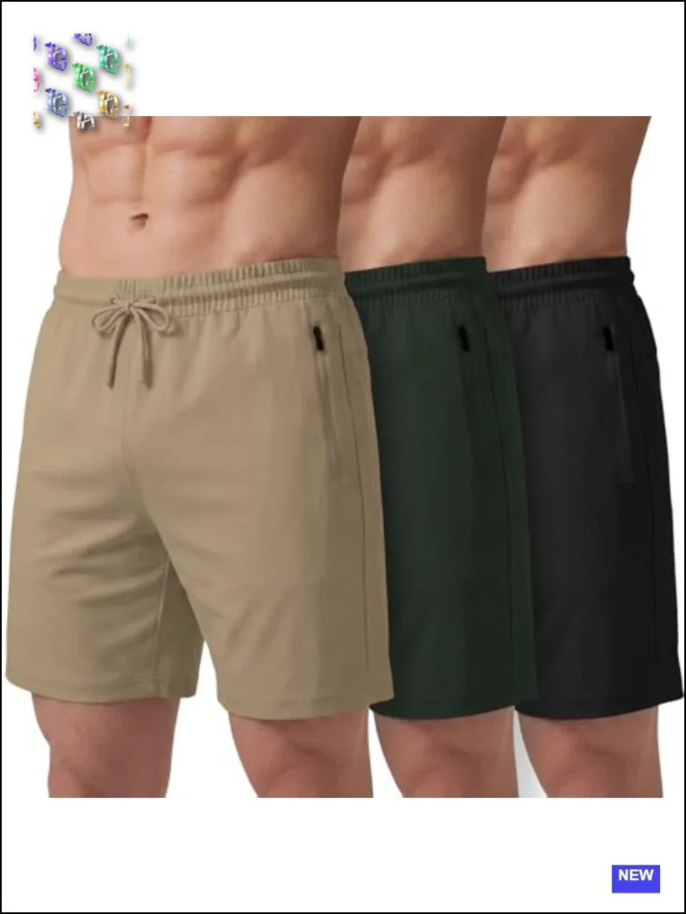 Men's Athletic Shorts 3 Pack Quick Dry with Zipper Pockets